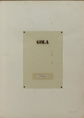ENZO ESPOSITO Italia XX secolo Gola, 1973 Tecnica mista su carta lucida su...