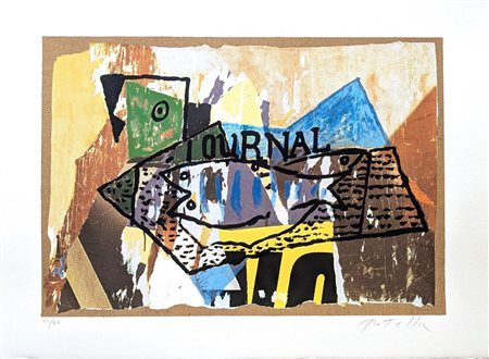 Mimmo Rotella (Catanzaro, 1918 - Milano, 2006) 
Il Giornale di Picasso 
Serigrafia polimaterica su carta Moulin du Guè da 320 grammi cm 60x80