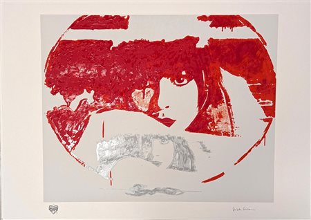 Giosetta Fioroni (Roma, 1932 - ) 
Doppio Liberty Red 
Serigrafia polimaterica e carborundum a colori su carta HAHNEMUHLE 400gr cm 70x100