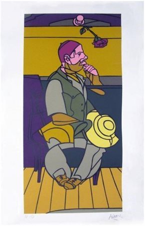 Valerio Adami (Bologna, 1935 - ) 
Personaggio 1972
Serigrafia a colori cm 113x64