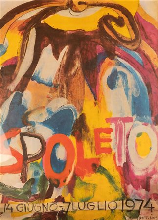 Willem de Kooning (Rotterdam, 1904 - New York, 1997) 
Manifesto offset originale a colori. Festival di Spoleto Giugno - Luglio 1974 
stampa offset cm 105x75