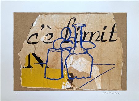 Mimmo Rotella (Catanzaro, 1918 - Milano, 2006) 
Morandiana 
Serigrafia polimaterica su carta Moulin du Guè da 320 grammi cm 60x80