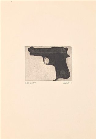 Franco Angeli (Roma, 1935 - Roma, 1988) 
Pistola 
litografia su carta Fabriano cm 50x35