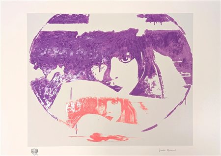 Giosetta Fioroni (Roma, 1932 - ) 
Doppio Liberty Violet 
Serigrafia polimaterica e carborundum a colori su carta HAHNEMUHLE 400gr cm 70x100