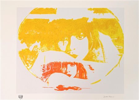 Giosetta Fioroni (Roma, 1932 - ) 
Doppio Liberty Yellow 
Serigrafia polimaterica e carborundum a colori su carta HAHNEMUHLE 400gr cm 70x100