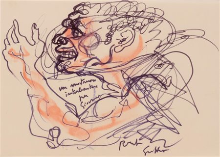 Renato Guttuso (Bagheria, 1911 - Roma, 1987) 
Coppia di disegni 
tecnica mista su carta sottile cm 15,5x21