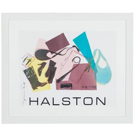 Andy Warhol (Pittsburgh, 1928 - New York, 1987) 
Halston Women's accessories 1982
Serigrafia non numerata su cartone Lennox Museum cm 57x73; con cornice cm 80x96