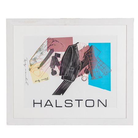 Andy Warhol (Pittsburgh, 1928 - New York, 1987) 
Halston Man's wear  1982
Serigrafia non numerata su cartone Lennox Museum cm 57x73; con cornice cm 80x96