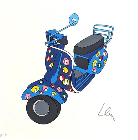 Marco Lodola (Dorno, 1955 - ) 
Vespa  
serigrafia materica a smalto su carta cm 30x30