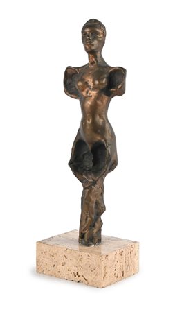 Ugo Attardi Figura Scultura in bronzo cm 35x6x9 - base in granito cm 5x10x13...