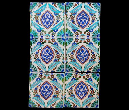 A group of Iznik-style tiles