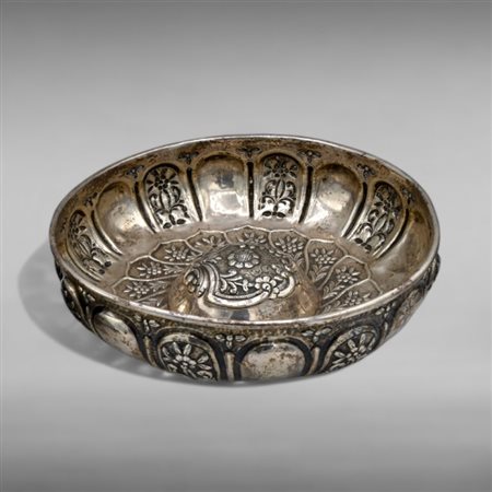 A silver embossed Ottoman hammam bowl