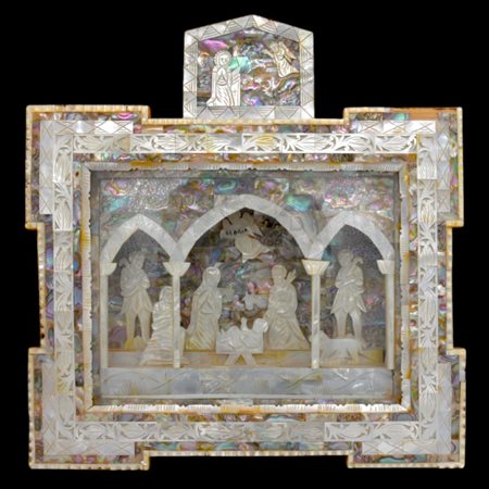 Mother-of-pearl diorama of the Nativity