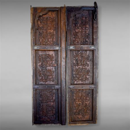 Wooden door with inscriptions