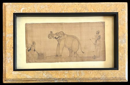 Drawing depicting an elephant Mughal