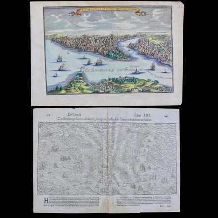 Two lithographs depicting Istanbul