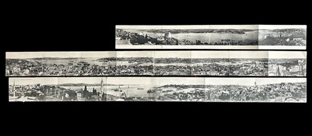 Three panoramic photographs of the Bosphorus