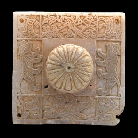 Carved alabaster plaque