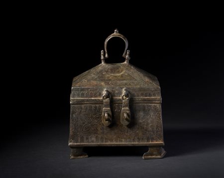 A bronze casket