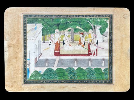 Sikh painting depicting two sons of Raja Gulab Singh of Jammu