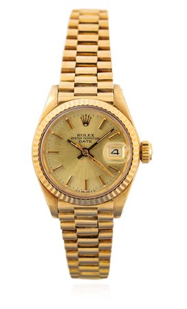 Rolex Oyster Perpetual date, orologio da donna in oro. Oro giallo 750/000....