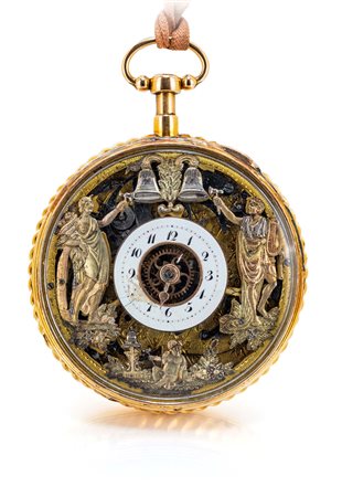 Du Bois Calame - orologio in oro da tasca a ripetizione con automi. Oro...