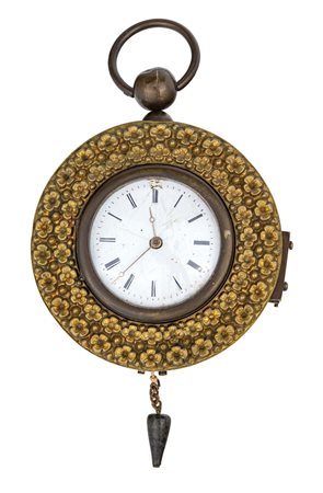 Orologio da capezzale con suoneria a ore e quarti Anonimo. Cassa in metallo...