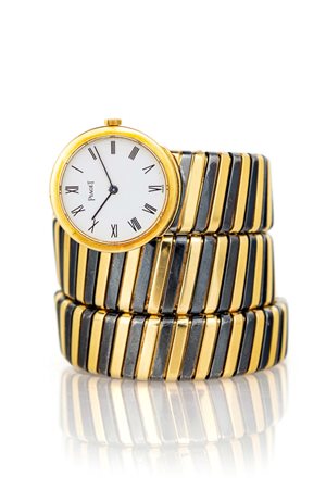 Bulgari, orologio Tubogas con movimento Piaget Oro giallo 750/000. Cassa n°...