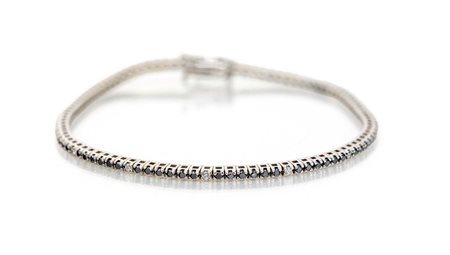 Bracciale tennis in oro, brillanti neri e brillanti Oro bianco 750/000....