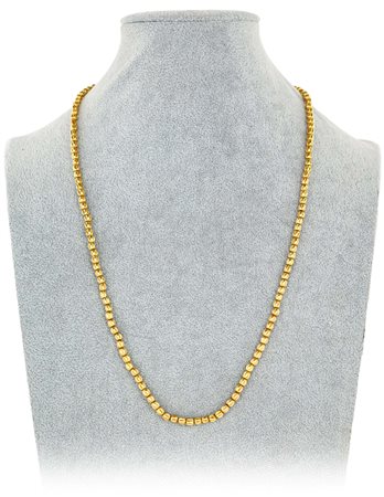 Collana in oro a piccole sfere Oro giallo 750/000. Peso complessivo gr. 15,10...