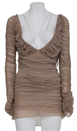 Gucci by Tom Ford RARE DRAPED DRESS DESCRIPTION: Rare draped long sleeve...