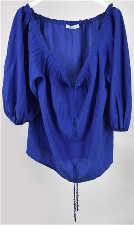 Blumarine SILK SHIRT DESCRIPTION: Wide silk blouse featuring a drawstring...