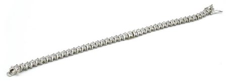 BRACCIALE TENNIS in argento 925 e zirconi, lunghezza cm 17,5