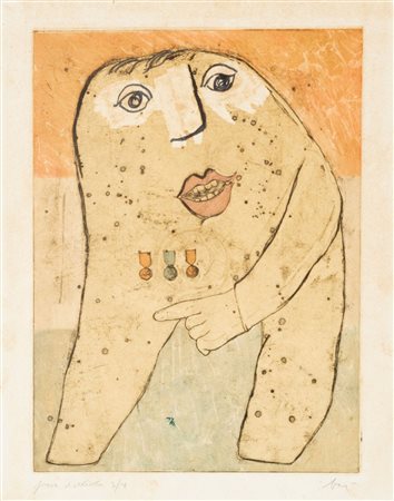 Enrico Baj (Milano 1924-Vergiate 2003)  - Personaggio decorato, 1964