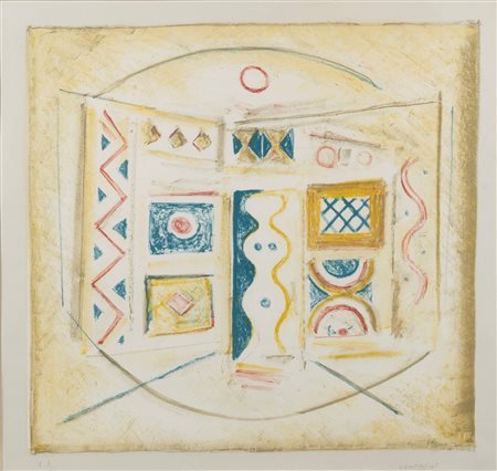 Massimo Campigli (Berlino 1895-Saint-Tropez 1971)  - La camera gialla (La Chambre Jaune), 1965