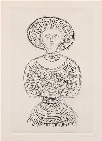 Massimo Campigli (Berlino 1895-Saint-Tropez 1971)  - Figura di donna, 1965