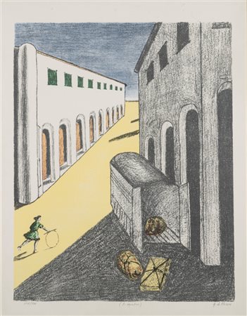 Giorgio de Chirico (Volos 1888-Roma 1978)  - Lo sgombero, 1970