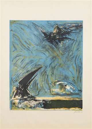 Piero Guccione (Scicli 1935-Modica 2018)  - Nel cielo azzurro, 1963