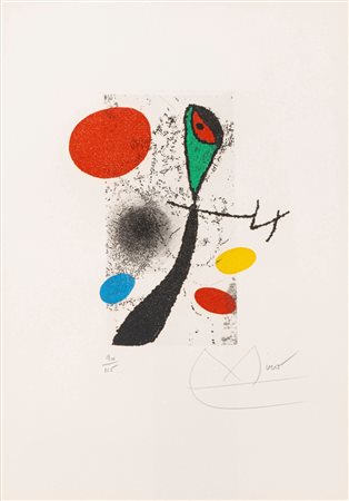 Joan Mirò (Barcellona 1893-Maiorca 1983)  - Le Vent Parmi les Roseaux, 1971