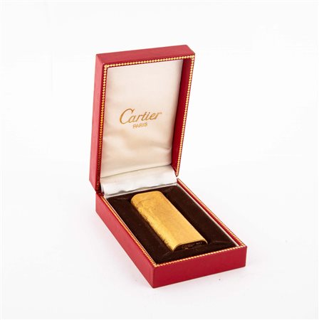 Cartier - Accendino placcato in oro giallo satinato cm 7,2x2,7x1,4 Nr....