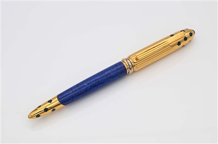 Cartier Pasha 1990 - Penna a sfera in vernice lapislazzulo e metallo placcato...