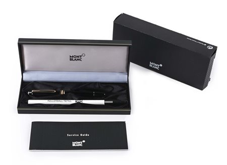 Montblanc Meisterstuck - Roller in vernice nera con particolari dorati Come...