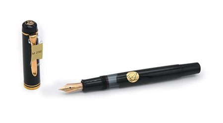 Pelikan M 250 - Penna stilografica in vernice nera con particolari dorati Mai...