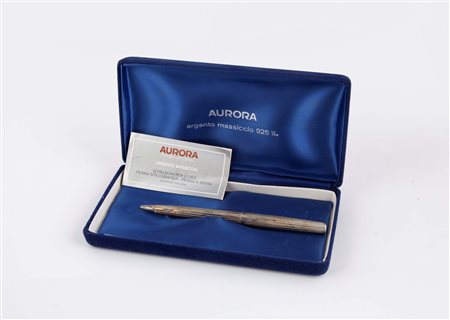 Aurora Argento Massiccio - Penna a sfera in argento 925/000 Entro astuccio...