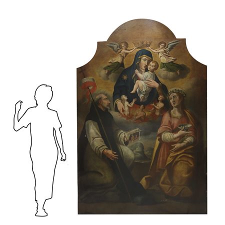 Madonna con Bambino, Santa Lucia e San Domenico, pittore of the fine 17° secolo