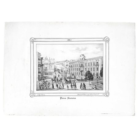 Salvatore  Zurria (Catania  '800)  - PIAZZA STESICOREA, 1848