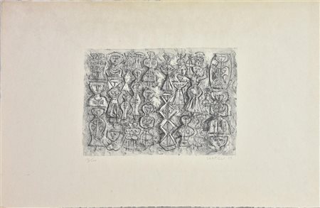 Massimo Campigli FOLLA DI DONNE, 1959 litografia su carta Japon, cm 33x52;...