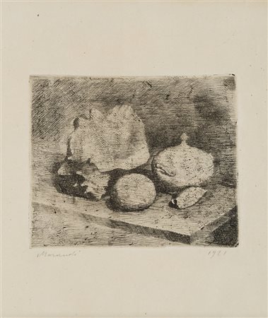 Giorgio Morandi , Bologna 1890 , 1964 "Natura morta con zuccheriera,...