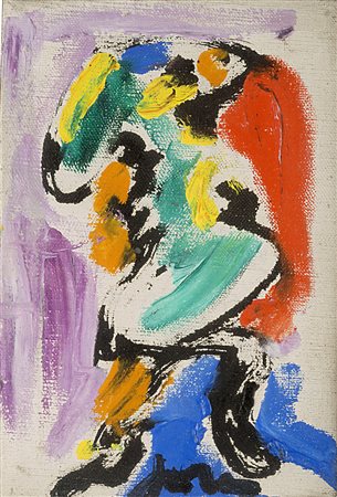 Asger Jorn , Vejrum 1914 , 1973 "Alberto" 1967 olio su tela, cm 15x10 Firmato...