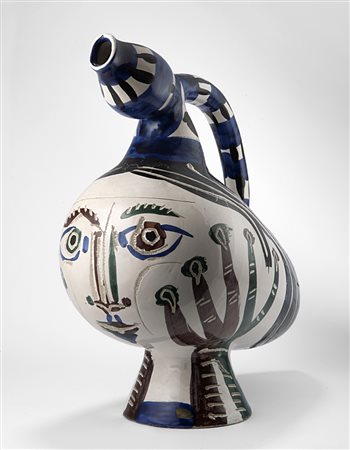 Pablo Picasso , Malaga 1881 , Mougins 1973 "Canard pique-fleurs" ceramica...